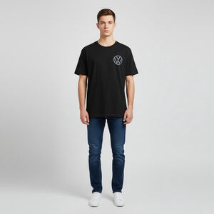 Men's Volkswagen Black Racing Car Graphic Short Sleeve Tee L